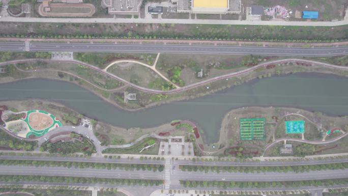 荆州楚国八百年城市公园4K航拍