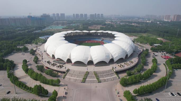 河北沧州体育中心体育馆航拍