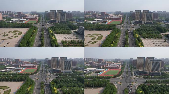 河北沧州城市风光地标建筑航拍