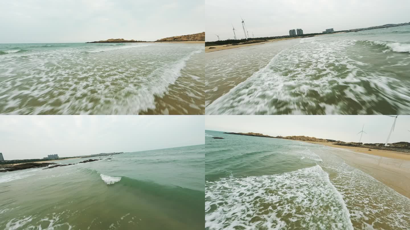 FPV拍摄翻滚的海浪