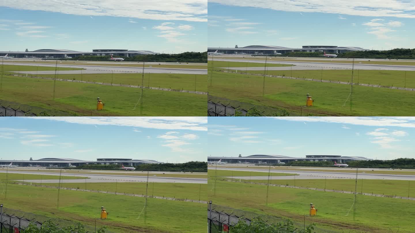 民航飞机机场跑道起飞