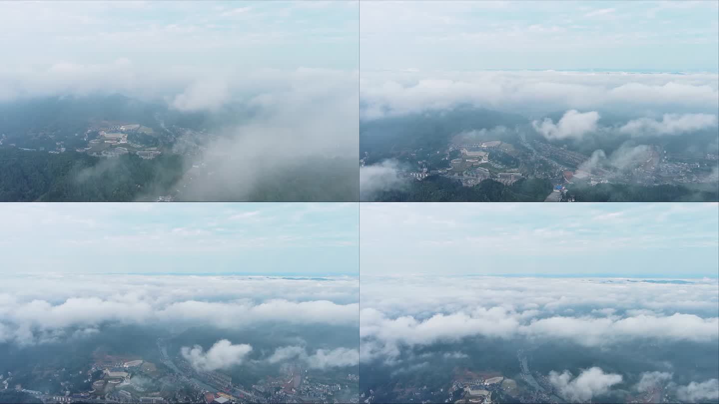 穿云云上俯瞰云朵云海飞机视角高空云146