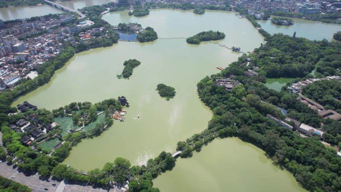 4K广东惠州西湖风景区航拍视频