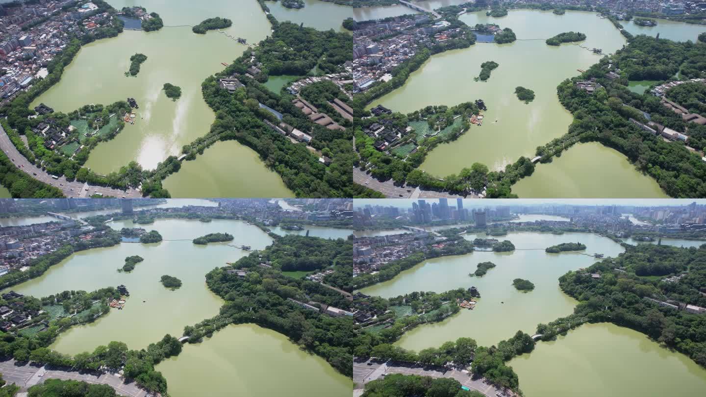 4K广东惠州西湖风景区航拍视频