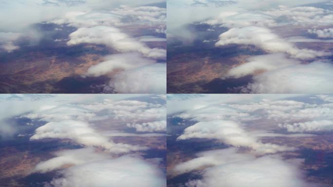 飞机出行高空云海自然风光