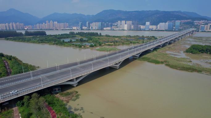 航拍福州三江口大桥