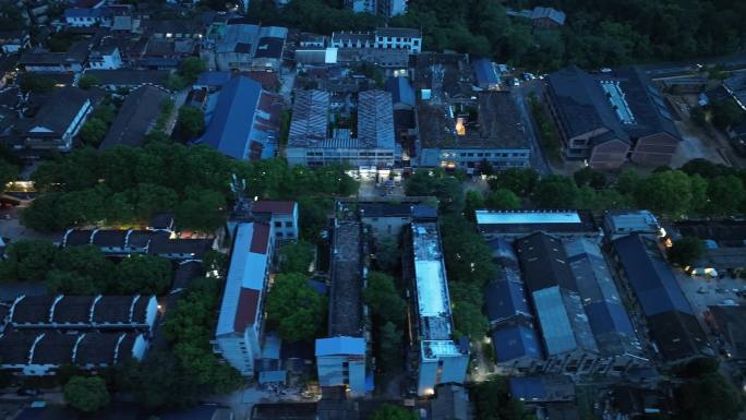 景德镇陶溪川文创街区夜景航拍陶溪川夜晚