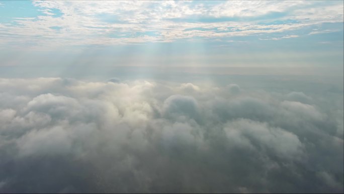 穿云云上俯瞰云朵云海飞机视角高空云924
