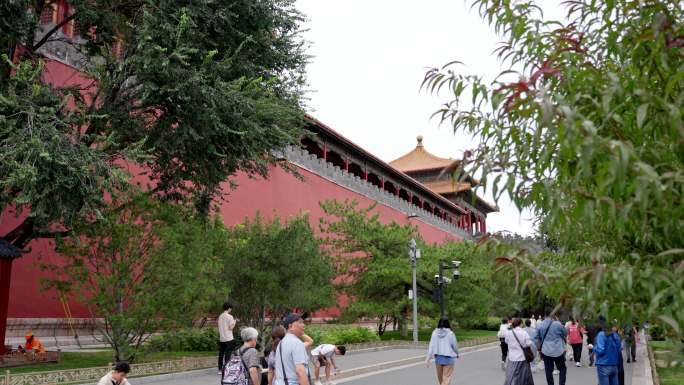 北京天安门故宫观光旅游游客路人视频素材