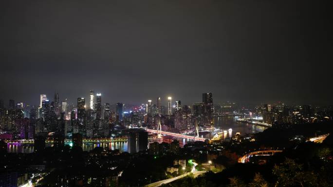 4K 重庆 夜景 灯光点亮延时