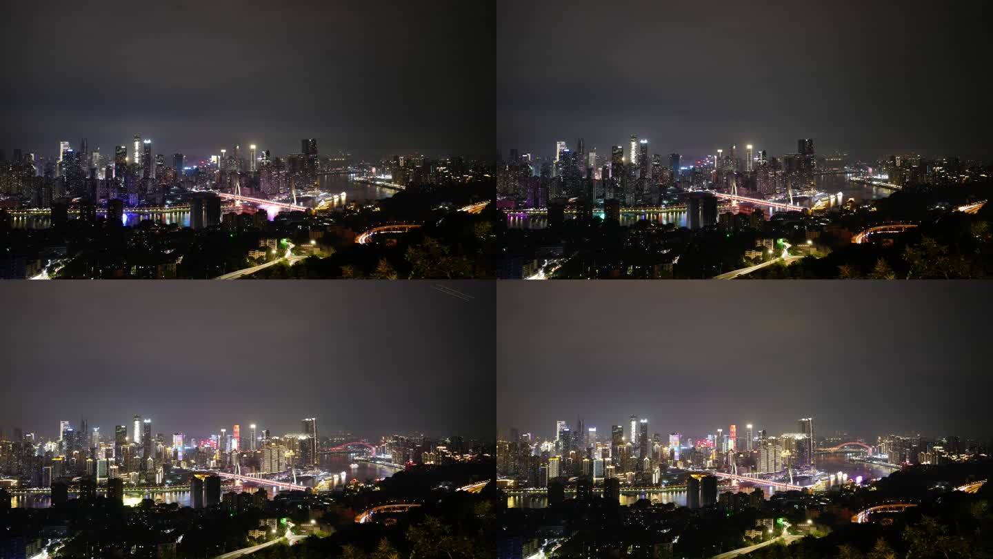 4K 重庆 夜景 灯光点亮延时