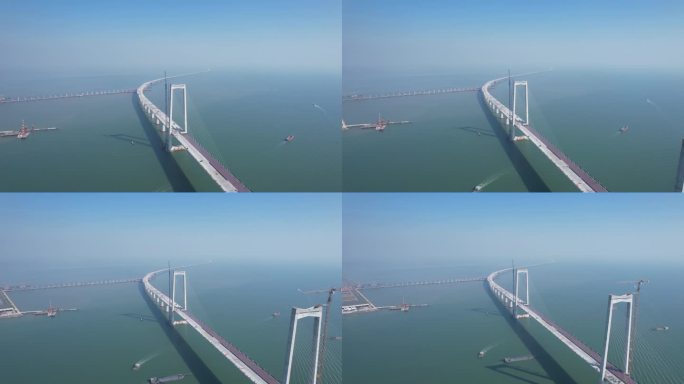 深中通道跨海大桥航拍视频