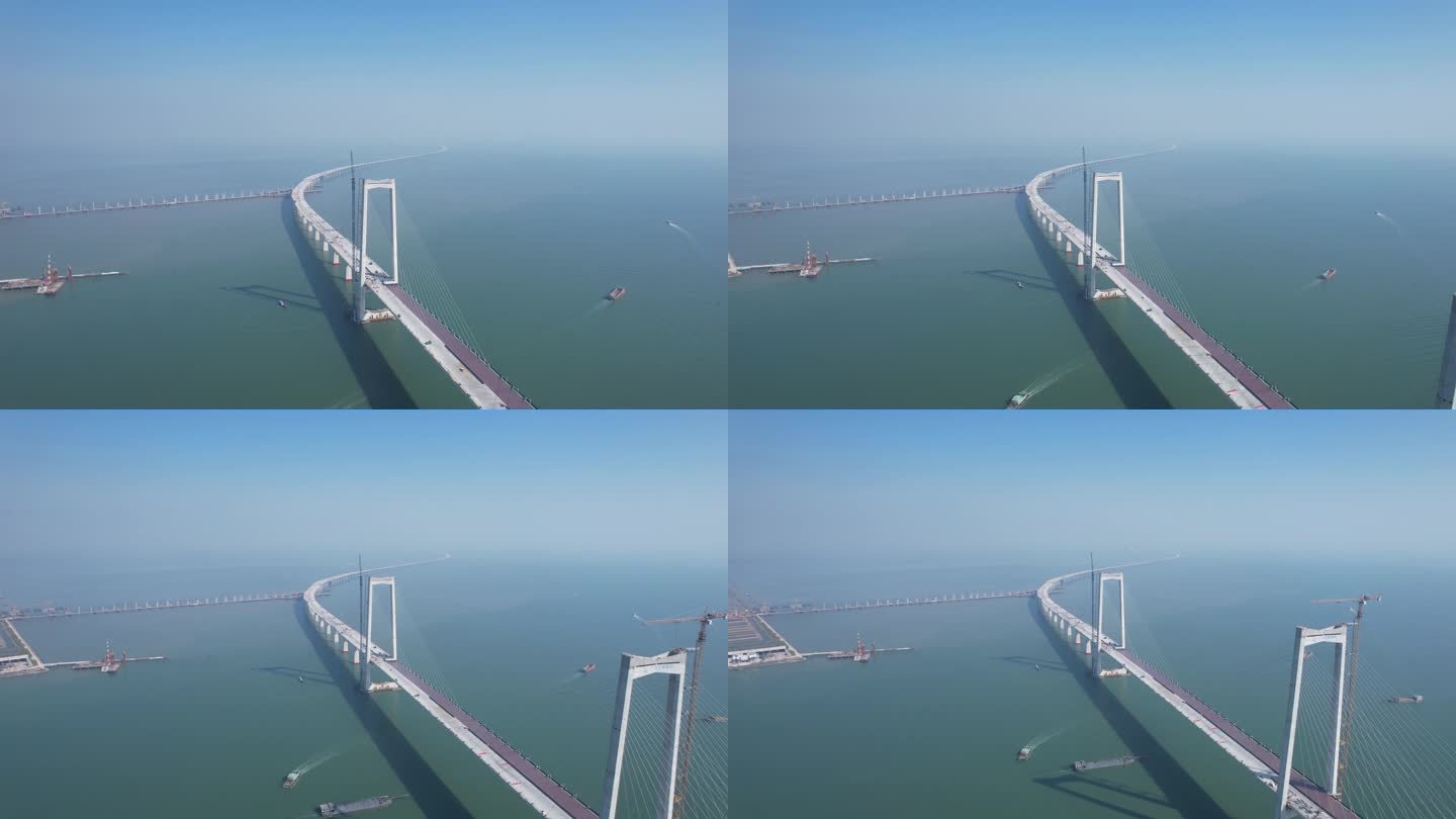 深中通道跨海大桥航拍视频
