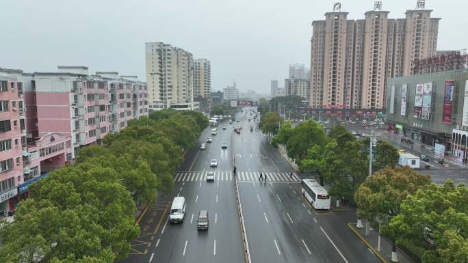 湖北荆门沙洋县洪岭大道4K航拍