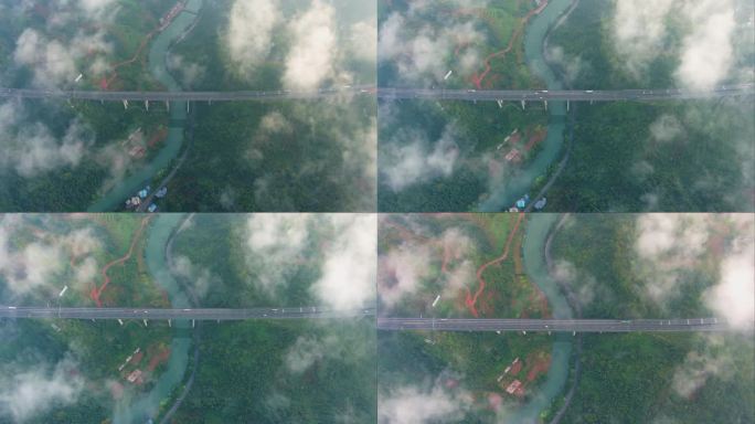 高速公路穿云云上俯瞰云端6K视频21