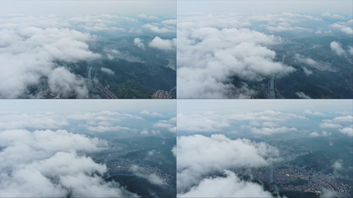 穿云云上俯瞰云朵云海飞机视角高空云404