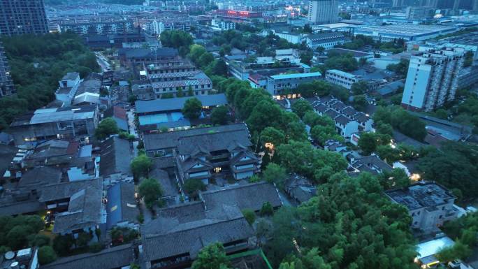 景德镇陶溪川文创街区夜景航拍陶溪川夜晚