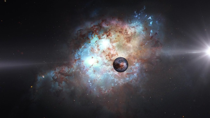 摘要系外行星双类星体以遥远宇宙星云星系为空间飞行探索的深空背景。4K 3D飞行进入双类星体星云。通过