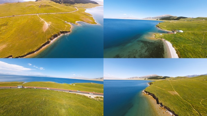 4K航拍新疆秋季赛里木湖