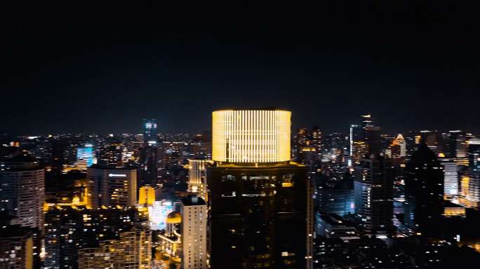 上海浦西夜景航拍