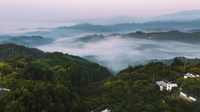 皖南徽州山川日出云海风光延时4K