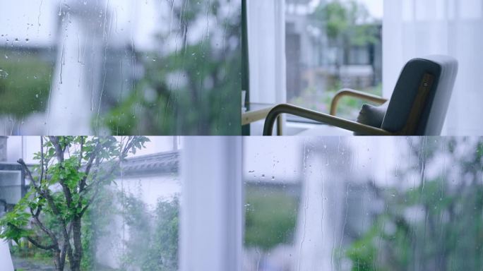 雨天窗户室内空镜