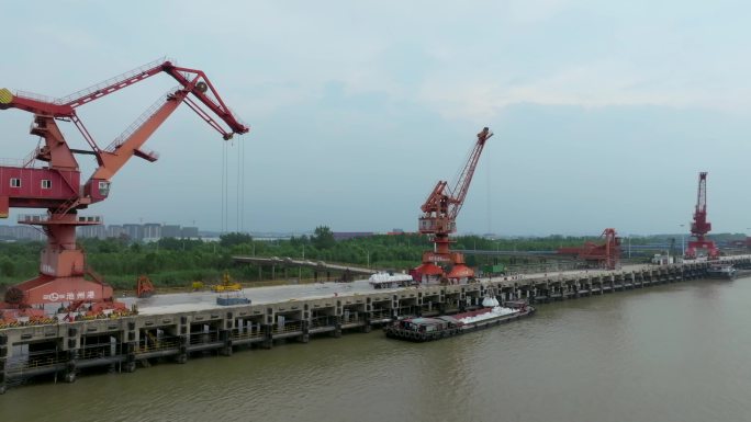矿山码头长江物流运输4k