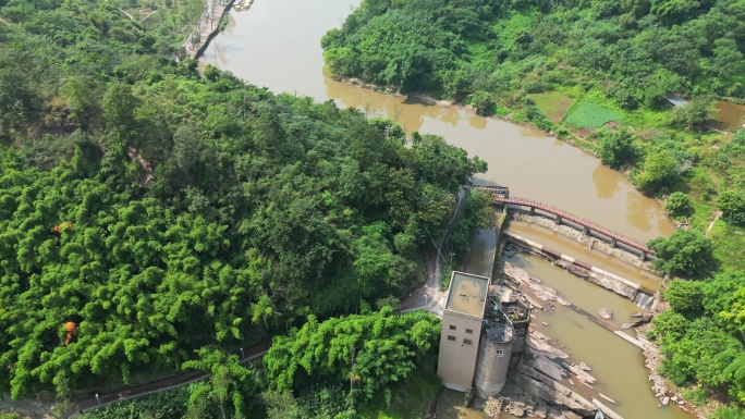 大磨滩湿地公园航拍 重庆北碚