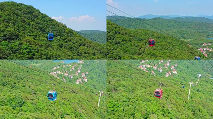 深圳盐田区东部华侨城大峡谷云海索道航拍