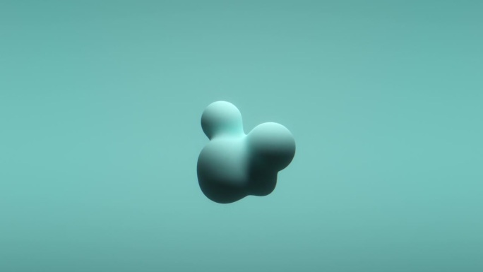 令人满意的抽象3D动画，优雅的运动，蓝绿色主题