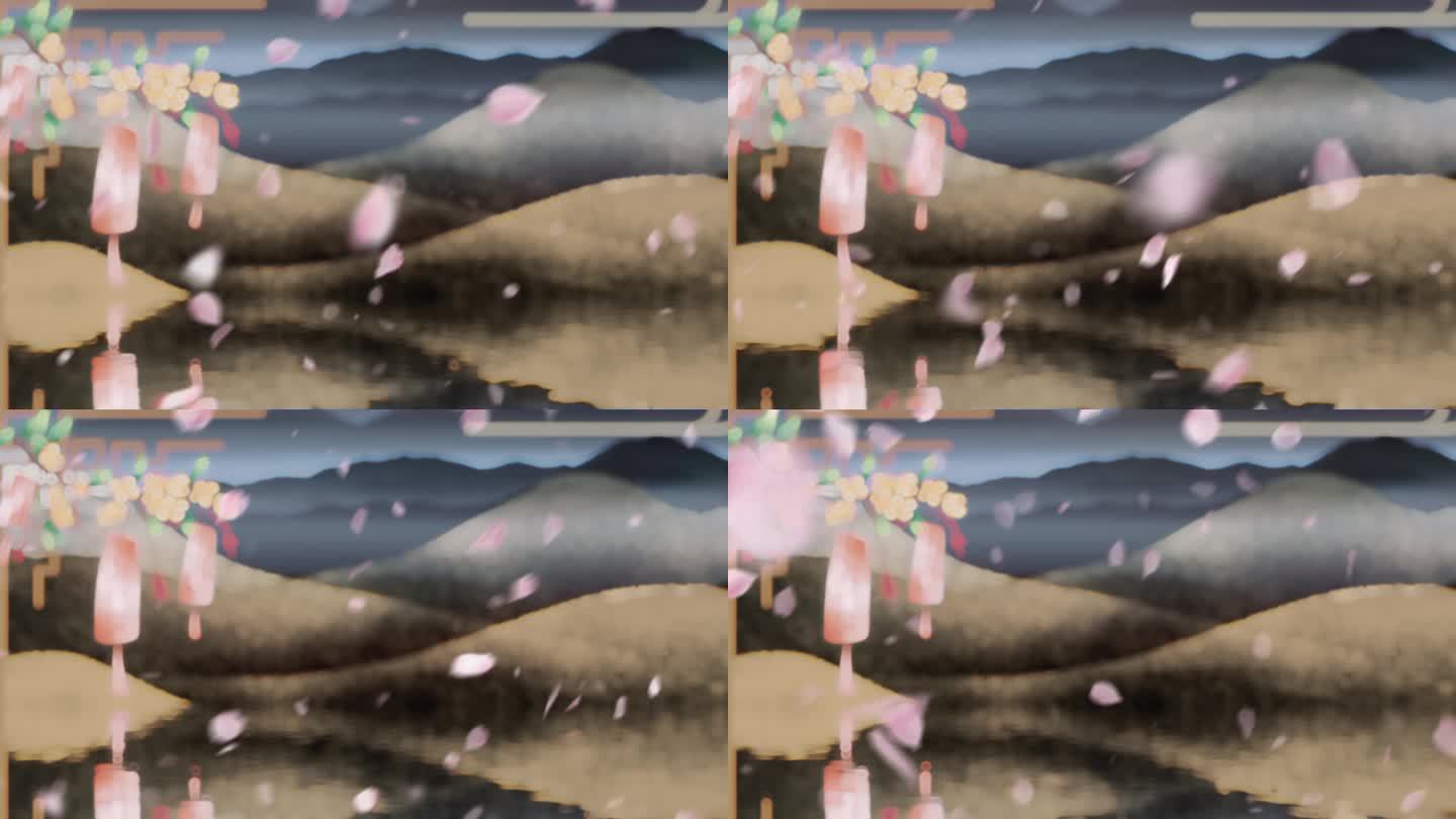 樱花飘落视频素材背景