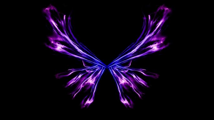 4K翅膀特效 紫色光翼 魔法 透明通道