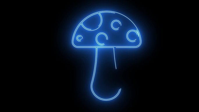 蘑菇形状的动画视频与霓虹军刀的效果