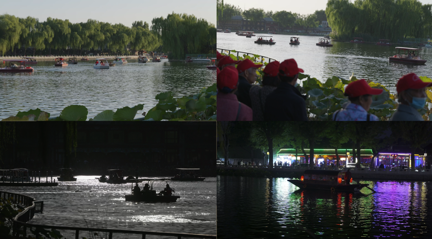 北京什刹海后海公园游船游客