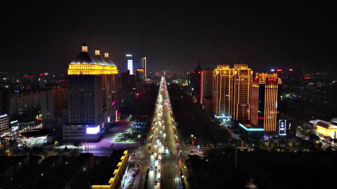 北京路金凤万达大世界夜景航拍