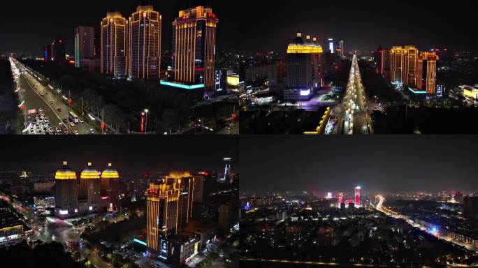北京路金凤万达大世界夜景航拍