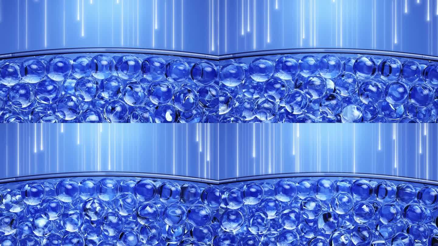 皮肤细胞激活 蓝色水分子化妆品美容广告