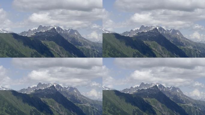 晴天的高山景观崇山峻岭山崖陡峭大山