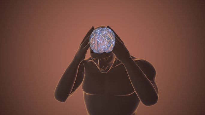 3D动画中的偏头痛或头痛