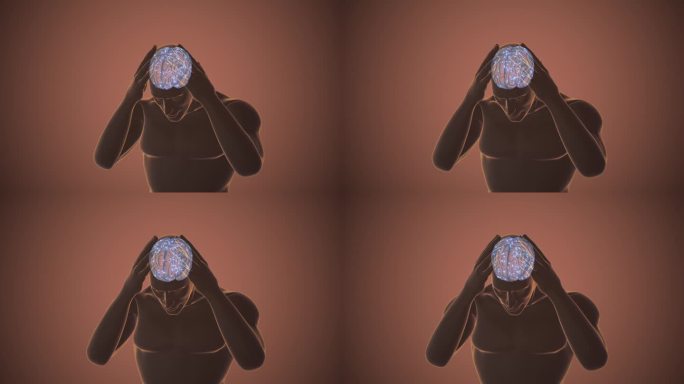 3D动画中的偏头痛或头痛