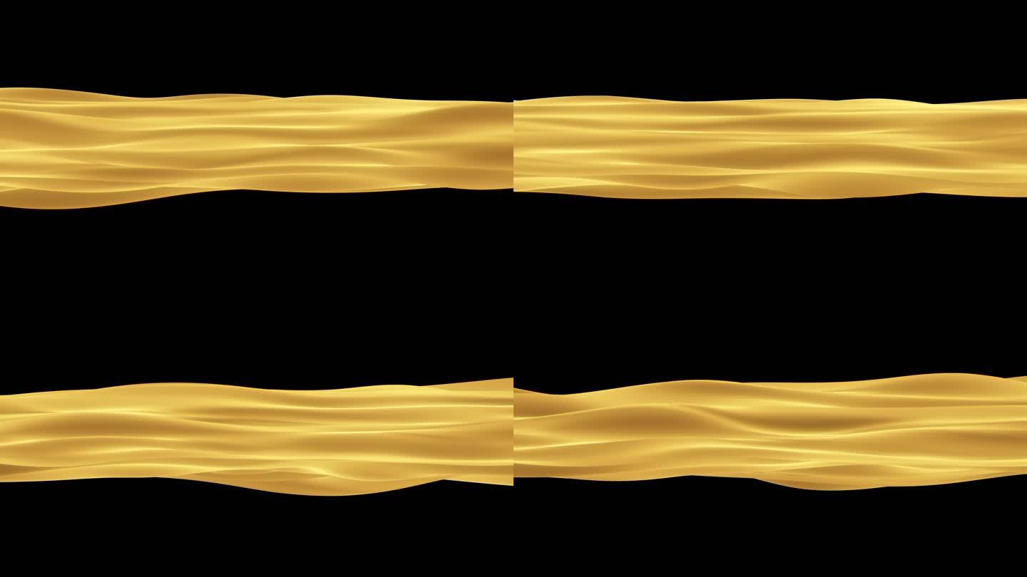 4K一块飘舞的金色丝滑布料无缝循环带通道