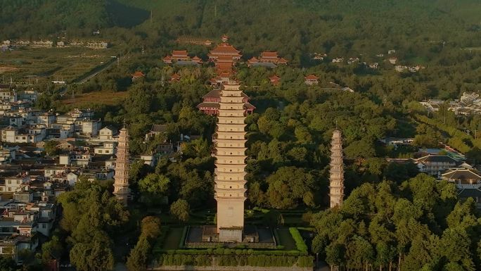 【正版4K素材】大理苍山洱海 崇圣寺三塔