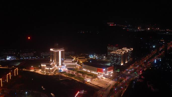 4K原素材-航拍张家界城市夜景