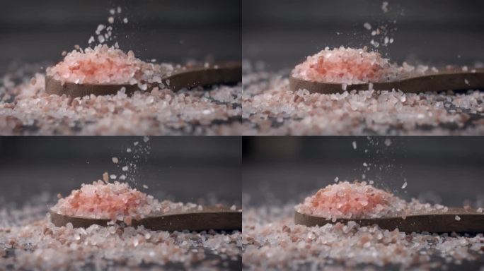 木制的喜马拉雅粉盐是用来给食物调味的。由于营销成本的原因，粉红喜马拉雅盐比食盐或海盐贵20倍。