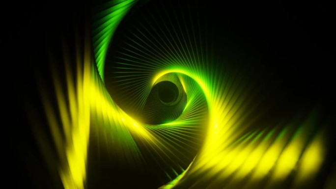 黄色和绿色催眠背景VJLoop动画在4K