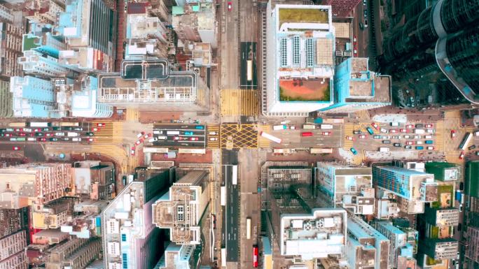 从空中俯瞰九龙区，香港，中国