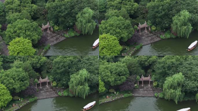 杭州西湖 西湖风景区  西湖游船 小岛