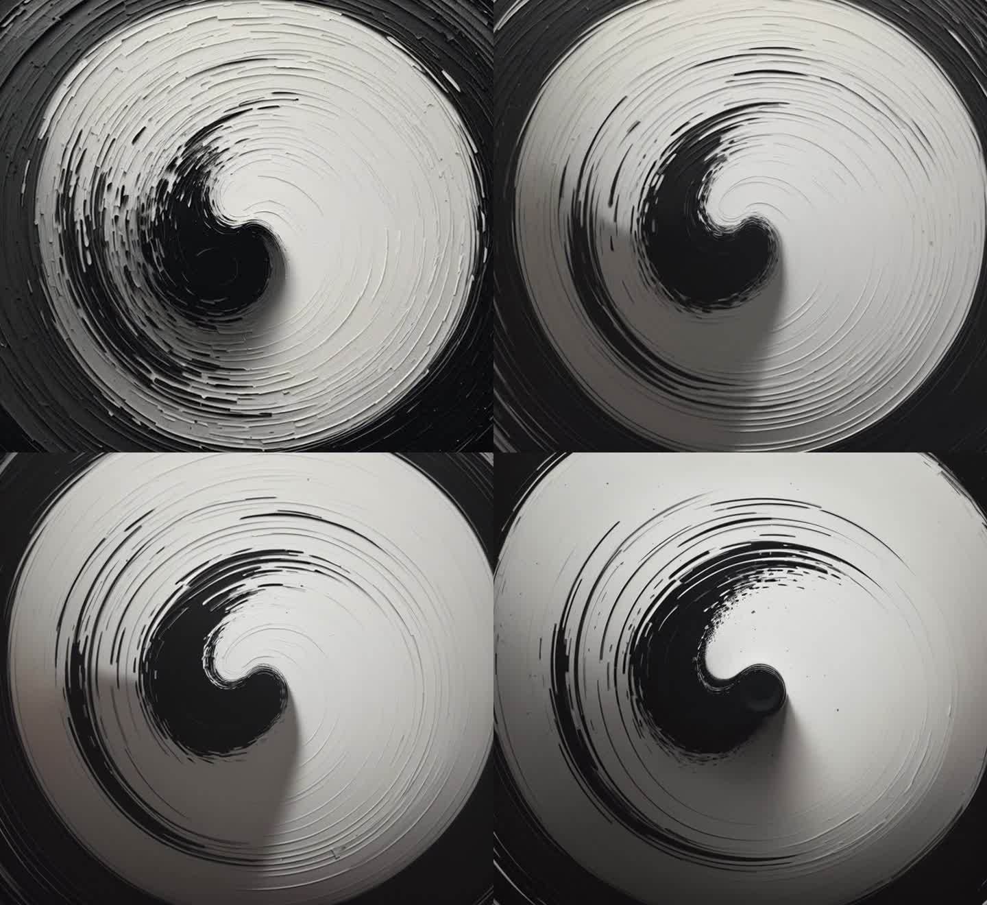 动态 流动 抽象 太极 黑白球