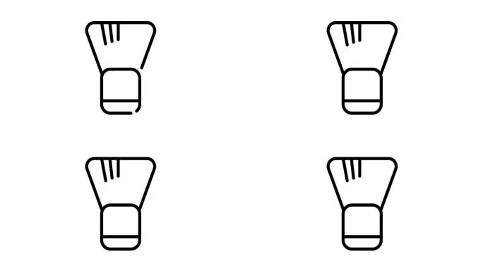剃须刷动画轮廓图标在白色背景。剃须刷4k视频动画网页，移动和UI设计