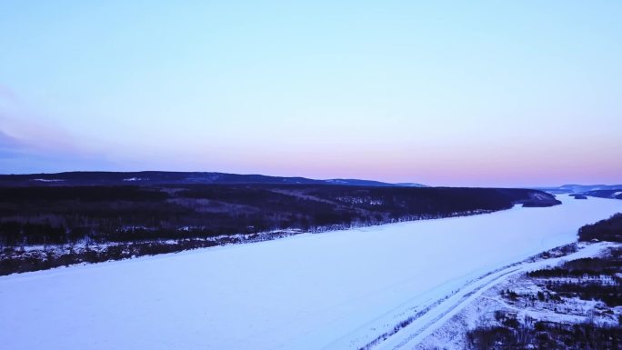 东北黑龙江漠河圣诞邮局雪地航拍